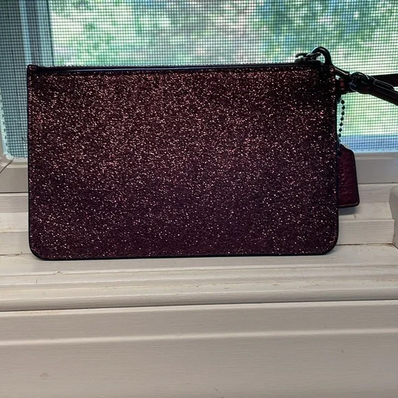 Coach Purple Dark Pink Glitter Wristlet. Brand New With Tags Authentic Bling - Picture 5 of 10